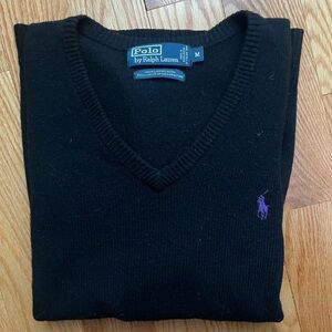 Polo by Ralph Lauren Black 100% Wool Sweater